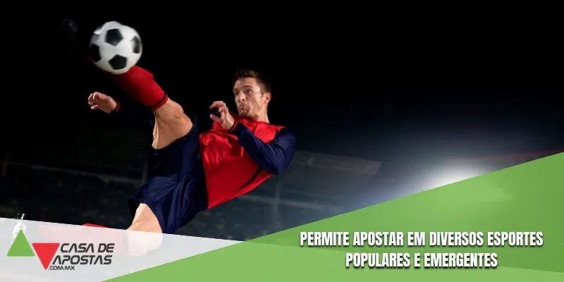 Permite apostar em diversos esportes populares e emergentes